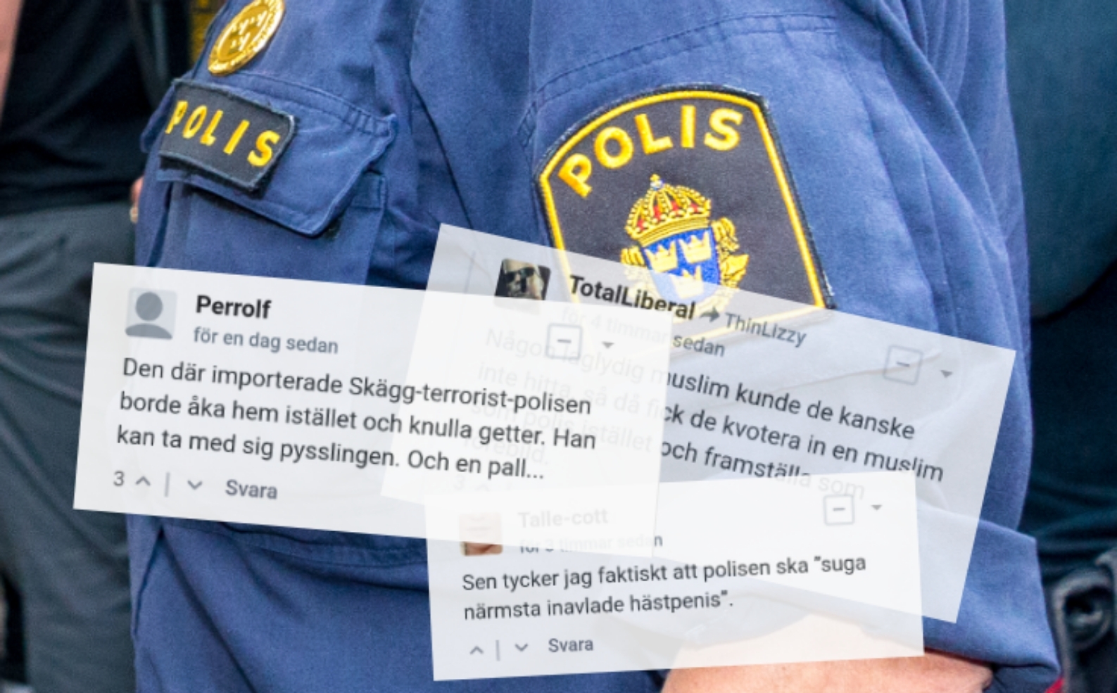 Elvaårig polisdotter trakasserades av ”Sverigevänner”