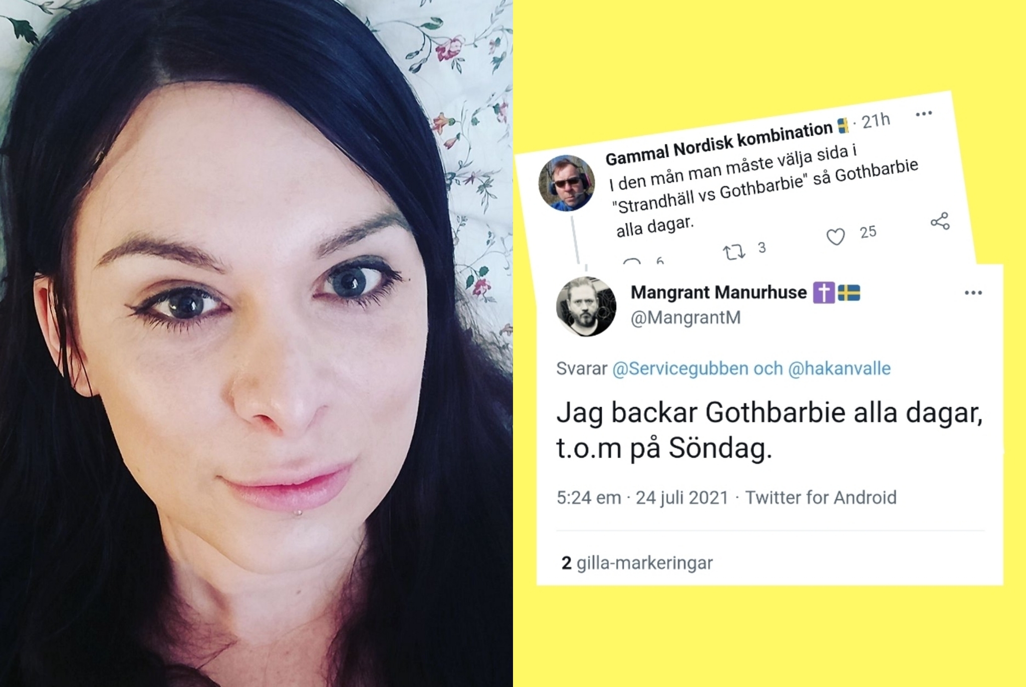 Här stöttas högerextrema pedofilkvinnan av ”Sverigevännerna”